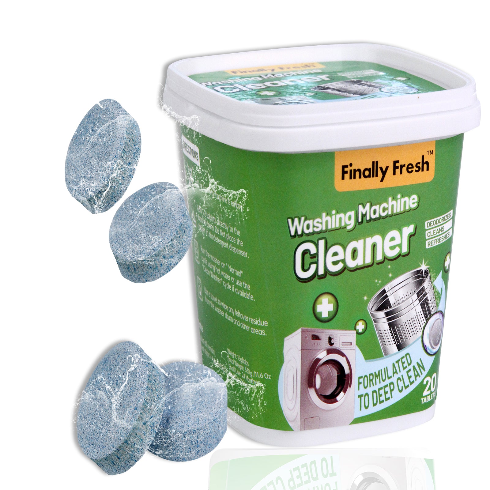  Finally Fresh Washing Machine Cleaner for Front / Top loaders,  20 Packs Washer Cleaner for Sensitive Skin, Suitable for All HE Washing  Machines Include : Health & Household