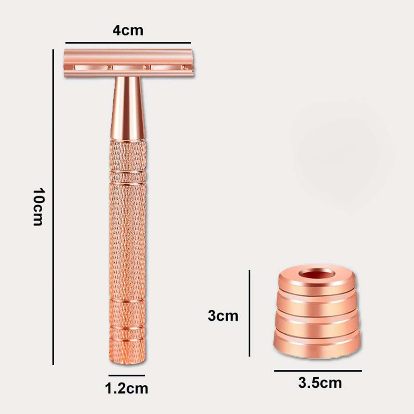 Jodial™ Razor, Safety Razor for Women with 10 Double Edge Safety Razor Blades, Double Edge Razor, Reusable Razor, Plastic Free – Rose Gold
